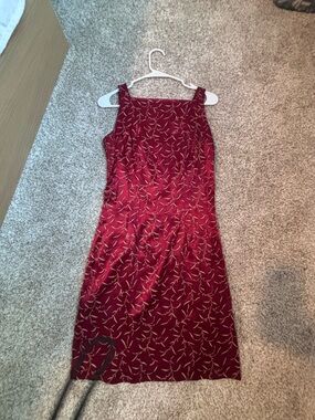Y2K Women's Red Floral Sheath Dress